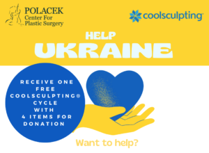 Help Ukraine: receive one free coolsculpting cycle with 4 items for donation