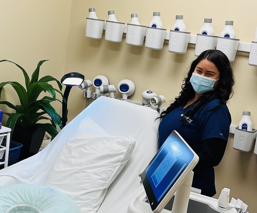 Staff Member Wearing Mask in MedSpa Treatment Office